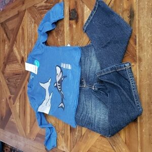 OSHKOSH Bgosh Jeans & Carter's Shark top